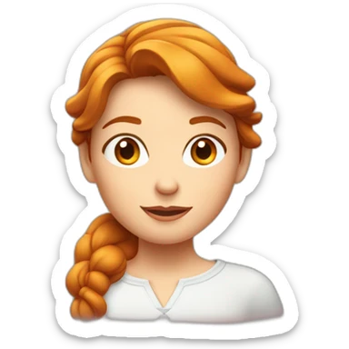 Fille rousse aux yeux clairs et teint clair qui regarde la télé sticker
