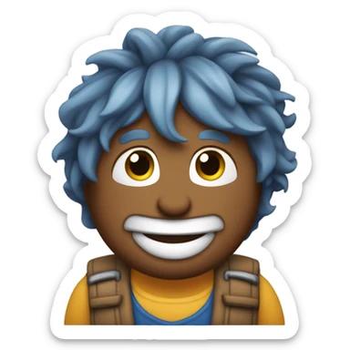 Yorkshire con un chaleco azul con una cara sonriente sticker