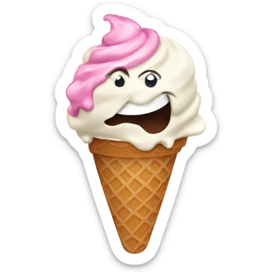 Ice cream eating ice cream sticker