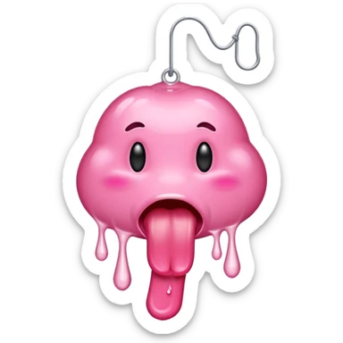 une lanque qui pend avec une goutte de bave sticker