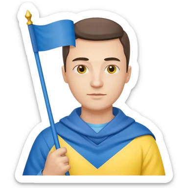 The Ukrainian man with flag sticker
