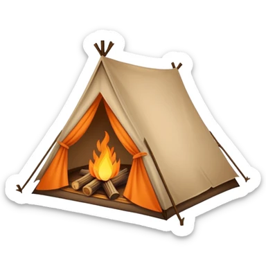 camping tent with campfire sticker