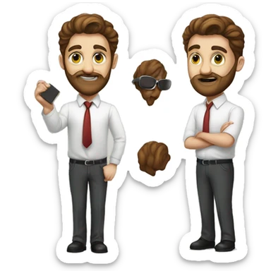 auditor-jovem de terno gravata vermelha barba baixinha olhos com de mel sticker