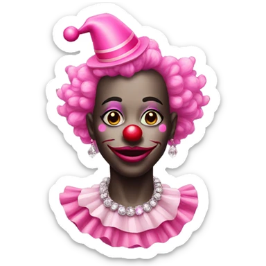 A black clown with pink diamonds sticker