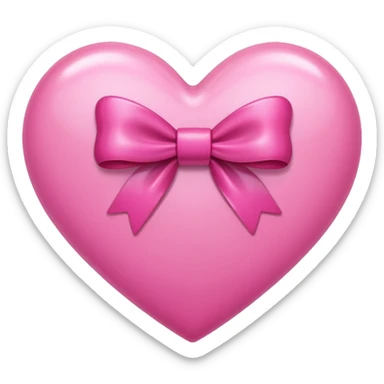 pink heart with bow in it  sticker