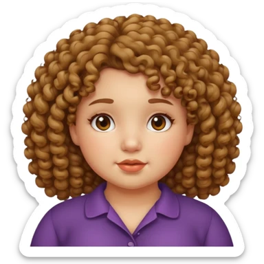 Fat curly head girl sticker