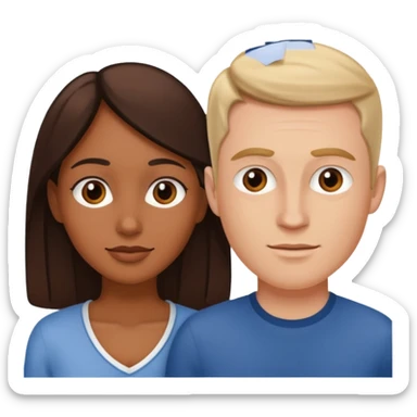 Brown woman and white men as a couple sticker