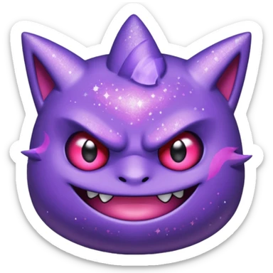 glitter purple and pink gengar sticker