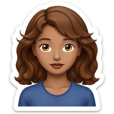Mujer morena pelo ondulado sticker