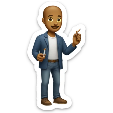 Man with carkey in his left hand and cigarette in right hand sticker