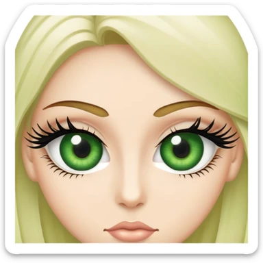green eye with feminine eyelashes sticker