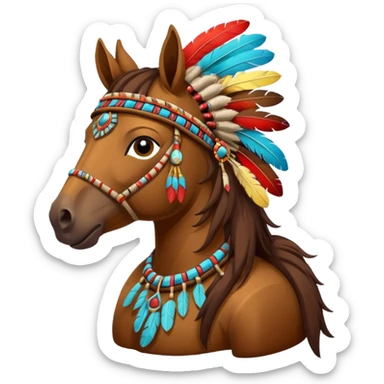 hourse in a Native American costume sticker