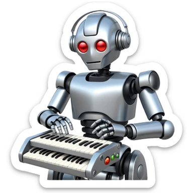 Robot Maestro musician sticker