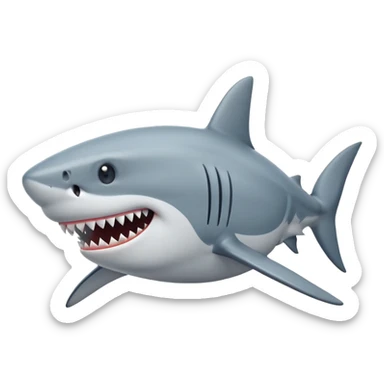 un requin style artoon sticker