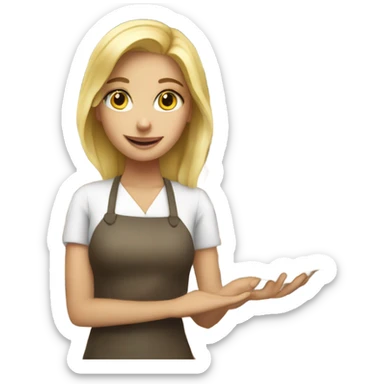 Blonde girl working in a bakery sticker