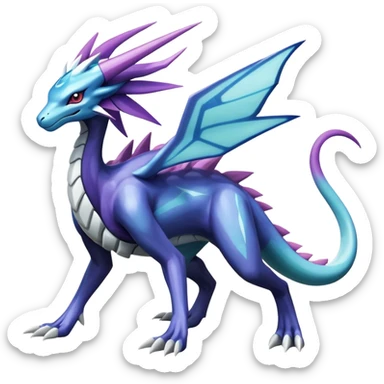  cool edgy shiny colorful Suicune-Dialga-Reptile full body sticker