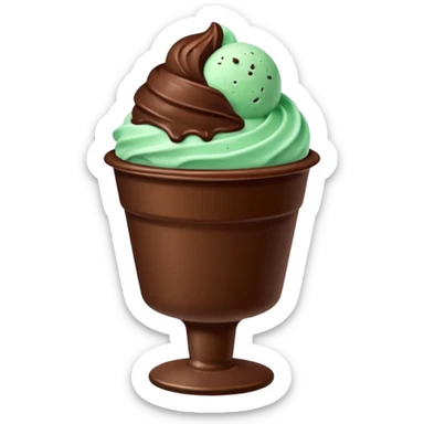 cup mint and chocolate ice cream sticker