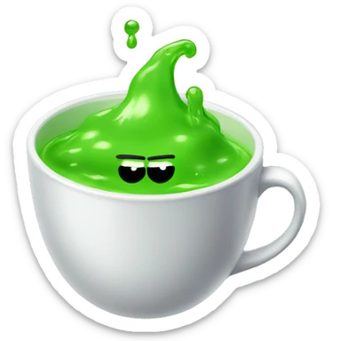 slime coming out of cup sticker