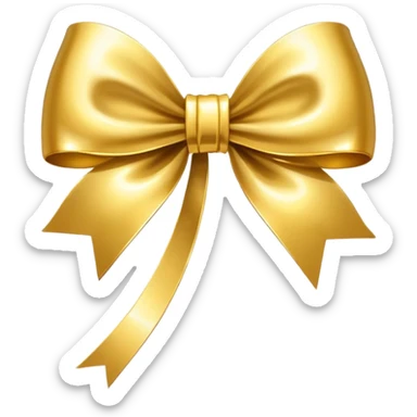 Golden bow with long length long ends  sticker