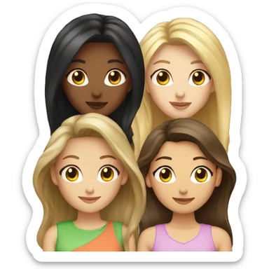 2 blonde girls and 1 brunette girl sticker