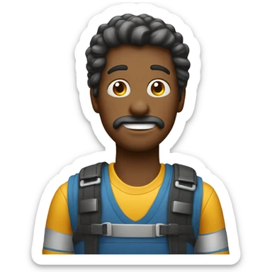 Homem careca com o celular na mão  sticker