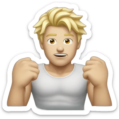 Mad white kid with blond hair sticker