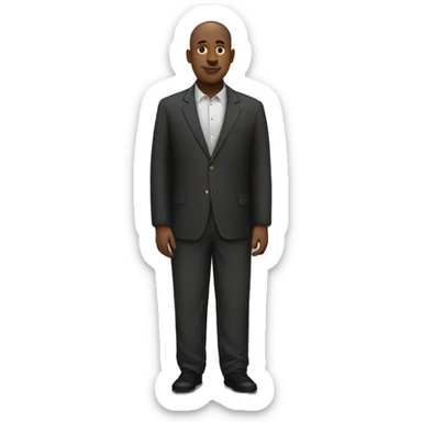 A tall fat black bald man named amawi sticker