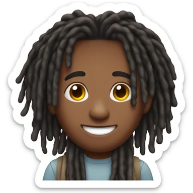  black male with dreads in love hearts sticker