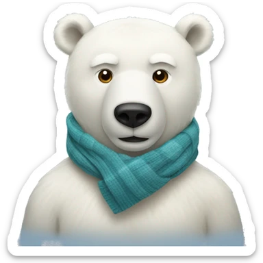 a polar bear with a scarf sticker
