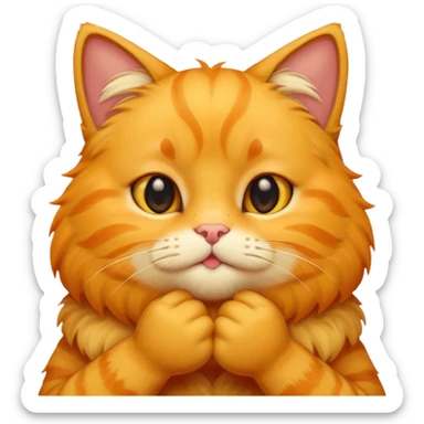 Yellow Cat holding his chin  sticker