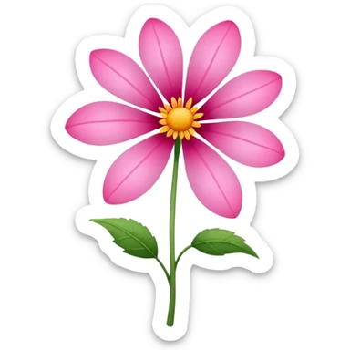 pink flower with a long root sticker