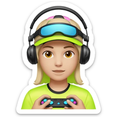 Neon Visor Gamer sticker