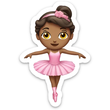 Brunette balerina with a pink costume  sticker