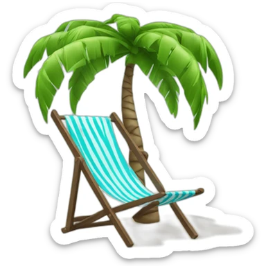 Beach Palm tree deckchair sticker