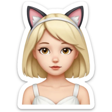 Kedi kız elbise beyaz 

 sticker