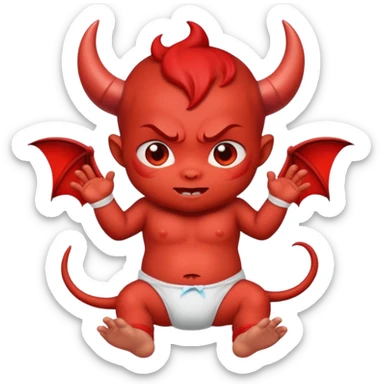 Super Cute baby devil in a diaper sticker