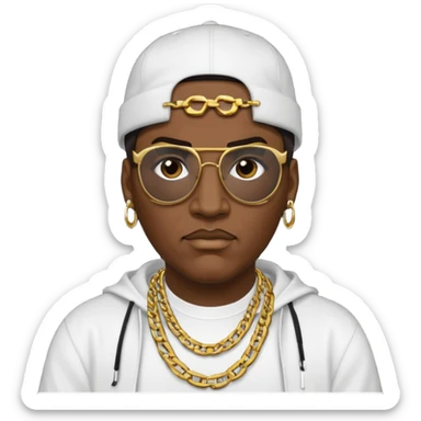 Kool Moe Dee, Rapper (b.1962) with dark brown hair sticker