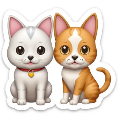 émote d'un chien et d'un chat avec un texte Ultra Premium DIrect sticker