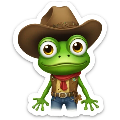 Frog cowboy  sticker