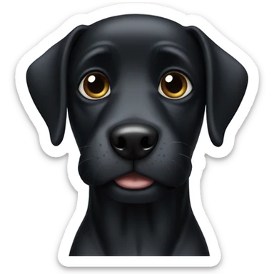 Black dog sticker