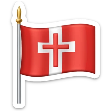 Flag red background red cross sticker