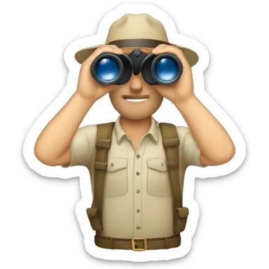 man binoculars sticker