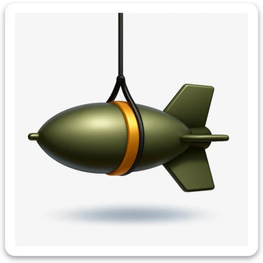 Create an emoji that looks exactly like the reference image in iOS emoji style. The emoji should have 3D appearance, shiny surface, smooth gradients, soft shadows, and a realistic bomb shape with a classic emoji look. Add a soft shadow under the bomb. sticker