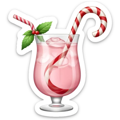 Light pink Peppermint candy cane cocktail sticker