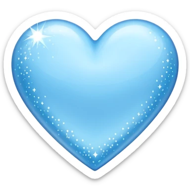 Light sky blue heart with sparkles  sticker