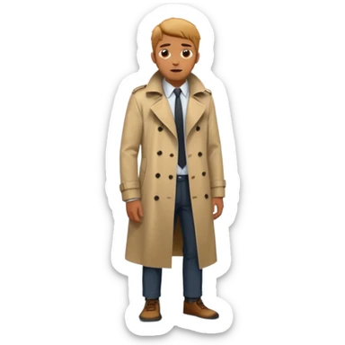 Man in trench coat pissing  sticker