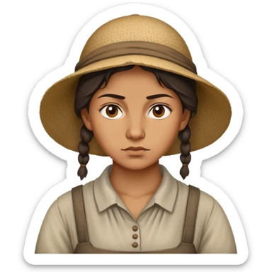 peasant women in an old shirt during the 1917 revolution photorealistic serious sticker