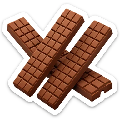 Illustrate a KitKat bar unwrapped, showing four chocolate fingers side by side. sticker