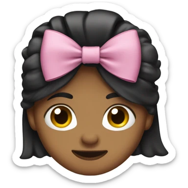 black hair bow sticker