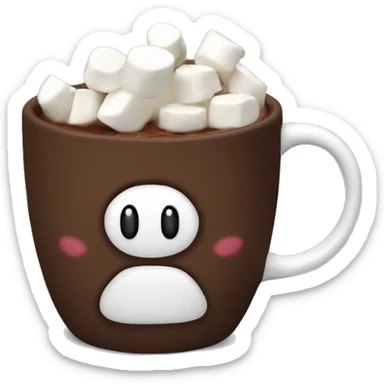 marshmallow cocoa mug sticker